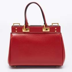 مملوكة مسبقًا Valentino Red Leather Small Rockstud Alcove Tote