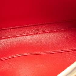 Pre Owned Valentino Orange Leather Rockstud Logo Plaque Clutch