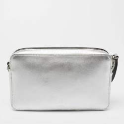 Valentino Silver Leather VLTN Clutch