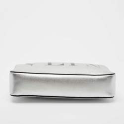 Valentino Silver Leather VLTN Clutch