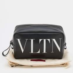 Valentino Black Leather VLTN Clutch