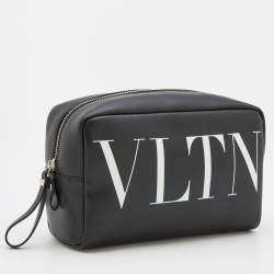 Valentino Black Leather VLTN Clutch