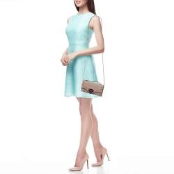 مملوكة مسبقًا Valentino Dusty Pink Leather Rockstud Wallet on Chain