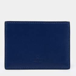 Pre Owned Valentino Blue Leather Rockstud Card Holder