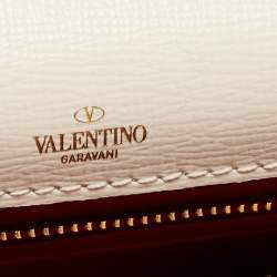 Pre Owned Valentino Off White Leather Small Alcove Top Handle Bag