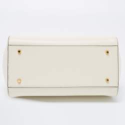 Pre Owned Valentino Off White Leather Small Alcove Top Handle Bag
