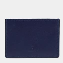 Pre Owned Valentino Blue Leather Rockstud Card Holder
