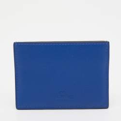 Pre Owned Valentino Blue Leather Rockstud Card Holder