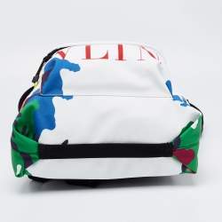 Valentino Multicolor Camo Print Nylon VLTN Logo Backpack