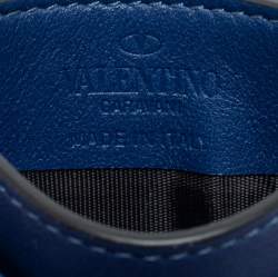 Pre Owned محفظة بطاقات فالنتينو روكستد جلد أزرق