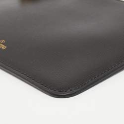 Pre Owned Valentino Black Leather Rockstuds Alcove Zip Pouch 