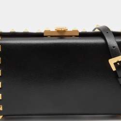 Pre Owned Valentino Black Leather Rockstud Alcove Crossbody Bag