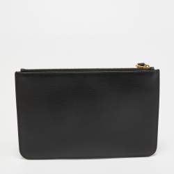 Pre Owned Valentino Black Leather Rockstuds Alcove Zip Pouch 