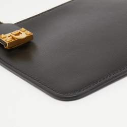 Pre Owned Valentino Black Leather Rockstuds Alcove Zip Pouch 