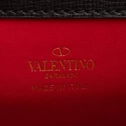 Pre Owned Valentino Black Leather Rockstud Top Handle Bag