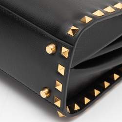 مملوكة مسبقًا Valentino Black Leather Alcove Top Handle Bag