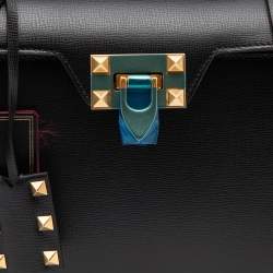 مملوكة مسبقًا Valentino Black Leather Alcove Top Handle Bag