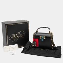 مملوكة مسبقًا Valentino Black Leather Alcove Top Handle Bag