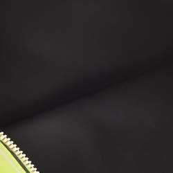 Pre Owned  Valentino Neon Green Leather Vlogo Flat Zip Pouch