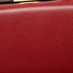 Pre Owned Valentino Red Leather Rockstud Alcove Top Handle Bag