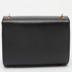 Pre Owned Valentino Black Leather Stud Sign Flap Shoulder Bag