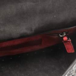 Pre Owned Valentino Black Quilted Crinkled Leather Medium Rockstud Spike Shoulder Bag