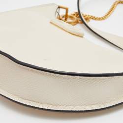 مملوكة مسبقًا Valentino Off White Leather Mini VLogo Signature Hobo