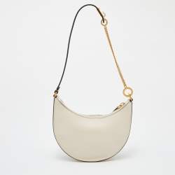 مملوكة مسبقًا Valentino Off White Leather Mini VLogo Signature Hobo