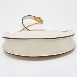 مملوكة مسبقًا Valentino Off White Leather Mini VLogo Signature Hobo