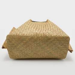 Pre Owned Valentino Beige Woven Straw VLOGO Escape Shopper Tote