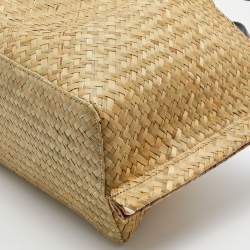 Pre Owned Valentino Beige Woven Straw VLOGO Escape Shopper Tote