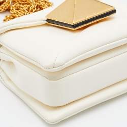 Pre Owned Valentino Ivory Leather Micro One Stud Crossbody Bag