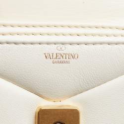 Pre Owned Valentino Ivory Leather Micro One Stud Crossbody Bag