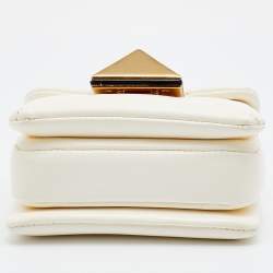 Pre Owned Valentino Ivory Leather Micro One Stud Crossbody Bag