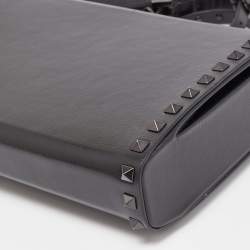 Pre Owned Valentino Black Leather Alcove Rockstud Clutch