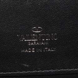 Pre Owned Valentino Black Leather Alcove Rockstud Clutch