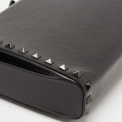 Pre Owned Valentino Black Leather Alcove Rockstud Clutch