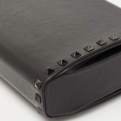 Pre Owned Valentino Black Leather Alcove Rockstud Clutch