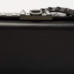 Pre Owned Valentino Black Leather Alcove Rockstud Clutch