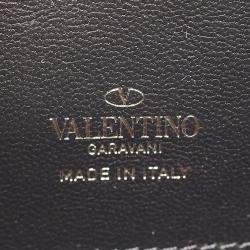 Pre Owned Valentino Black Leather Alcove Rockstud Clutch