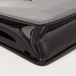 Pre Owned Valentino Black Patent Leather Vsling Zip Shoulder Bag
