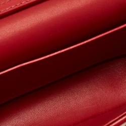 Pre Owned Valentino Red/Beige Iconographe Canvas Small Loco Shoulder Bag