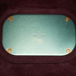 Pre Owned Valentino Old Rose Leather and Snake Drawstring VLogo Bucket Bag