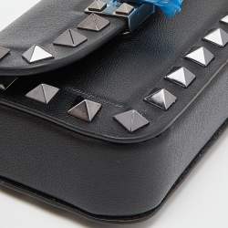 Pre Owned Valentino Black Leather Rockstud Chain Pouch