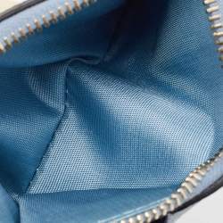 Pre Owned Valentino Blue Leather Rockstud Bifold Card Wallet