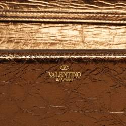 Pre Owned Valentino Bronze Leather Medium Loco Shoulder Bag