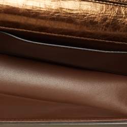 Pre Owned Valentino Bronze Leather Medium Loco Shoulder Bag