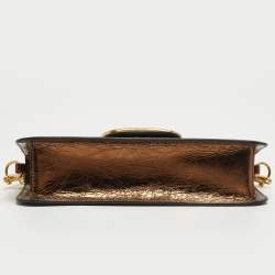 Pre Owned Valentino Bronze Leather Medium Loco Shoulder Bag