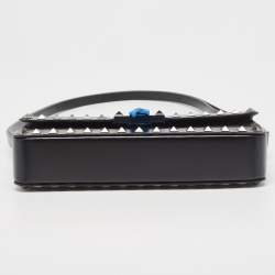 Pre Owned Valentino Black Leather Rockstud Flap Shoulder Bag