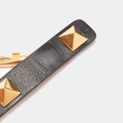 Pre Owned Valentino Black Quilted Leather Roman Stud Top Handle Bag